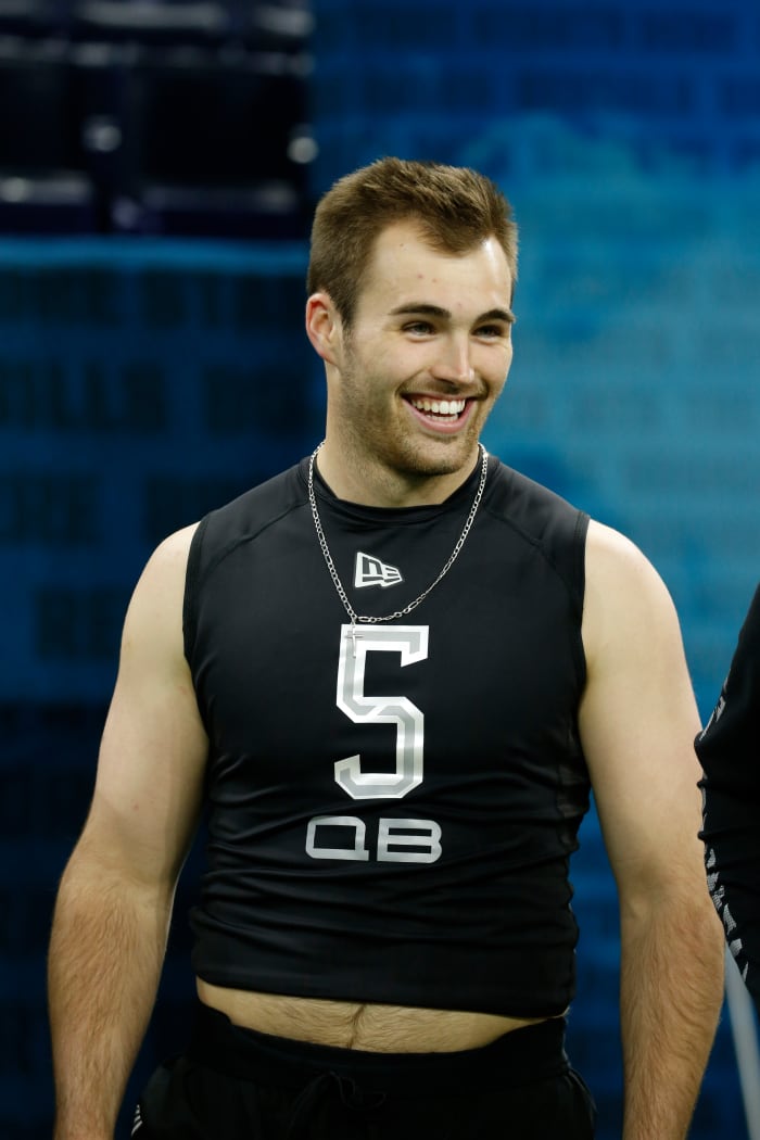 QB, Jake Fromm was his usual smiling self.